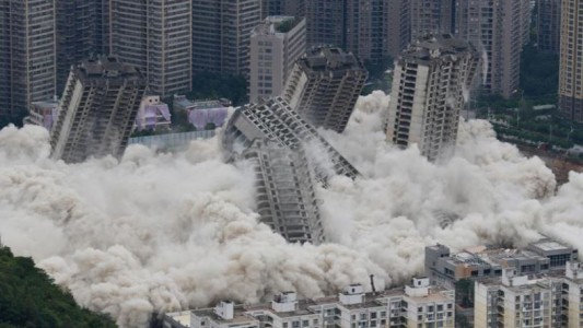 Demolieron 15 edificios en simultáneo en China