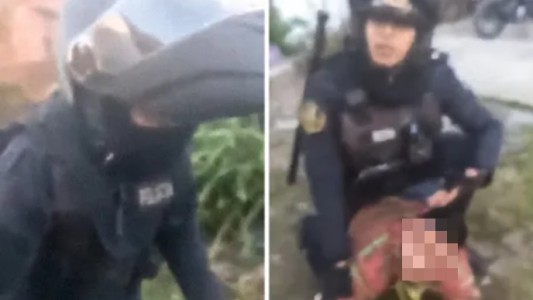 Una policía quedó grabada cuando intentaba impedir el arresto de su sobrino