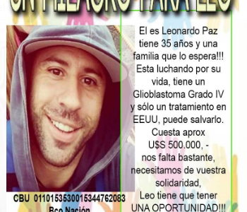 Glioblastoma: un joven padre de familia necesita medio millón de dólares para salvar su vida