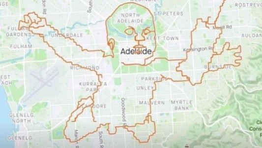 Un ciclista australiano dibujó con el recorrido de su bicicleta la tapa ícono de Nirvana