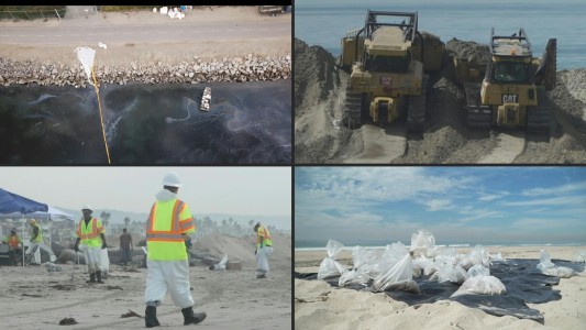 Carrera contrarreloj para contener un derrame de petróleo en California