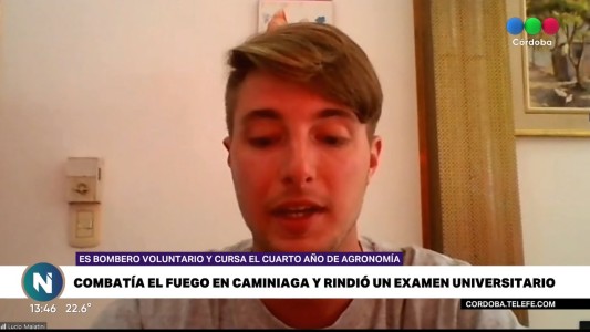 En medio del combate contra los incendios, un bombero rindió un examen universitario