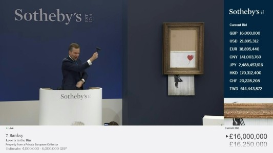 Subastan en 25,4 millones de dólares una obra de Banksy