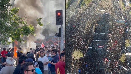 Masiva manifestación a dos años del estallido social en Chile
