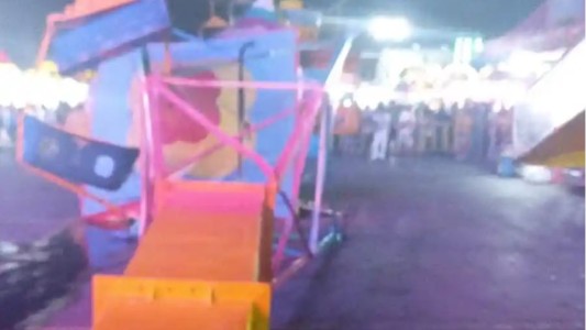 Pánico en una feria: se desplomó una canasta de un juego mecánico