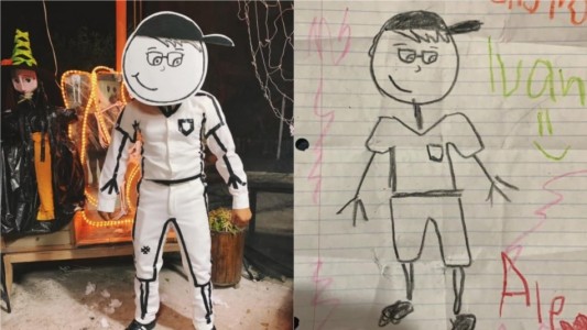 Profesor emociona al disfrazarse en Halloween del dibujo que le hizo su alumna muerta