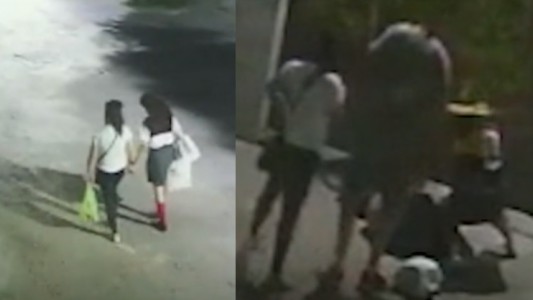 Video: el momento en que intentó raptar a una chica que iba con su mamá