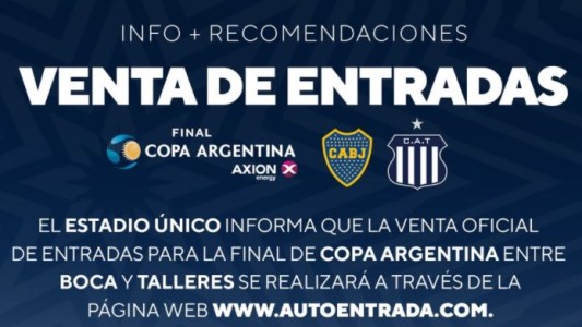 Final Talleres-Boca, cómo se venderán las entradas