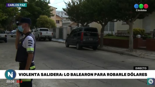 Carlos Paz: en salidera robaron 30 mil dólares a un vecino, terminó herido de un balazo