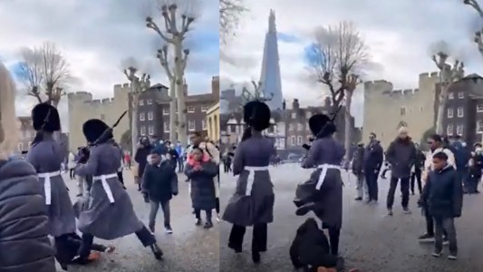 Un guardia de la Reina Isabel II pisoteó a un nene y no le pidió disculpas