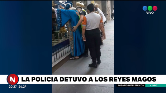 VIDEO: los Reyes Magos fueron demorados y sometidos a un "cacheo" policial en Rosario