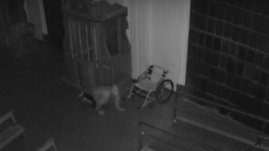 Video: entró gateando a la iglesia para robar y debió salir corriendo