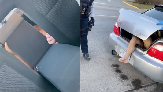 Video: una mujer encontró a un hombre desnudo en el baúl de su auto