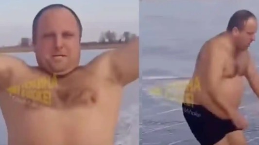 "No tengo miedo": le pidió a su esposa que lo grabe, saltó a un río congelado y murió