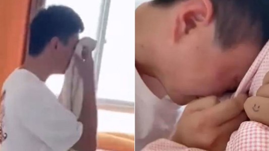 Video: su hijo desaprobó un examen y rompió en llanto