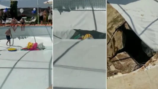 Se abrió un agujero en el fondo de la pileta: el agua arrastró a un hombre y horas despues lo hallaron muerto