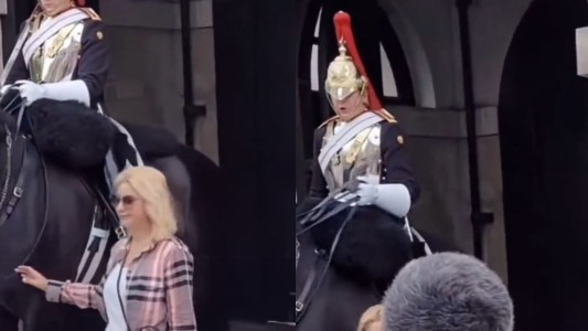 La insólita reacción de un guardia del Palacio de Buckingham cuando acariciaron su caballo