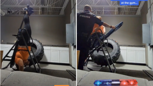 Video: quedó atrapada en una máquina del gimnasio y llamó al 911