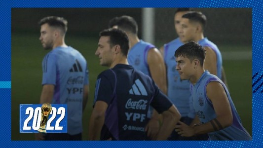 Argentina entrenó en Doha: se espera definición de Scaloni por Dybala, "Papu" Gómez y Acuña