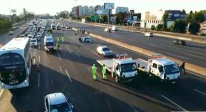 Choque múltiple entre cinco autos en la Panamericana