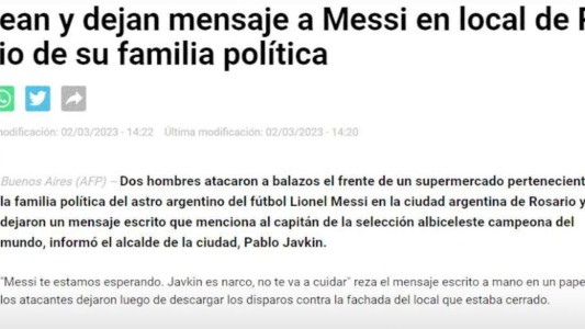 Amenaza a Messi: los medios internacionales reaccionaron al ataque