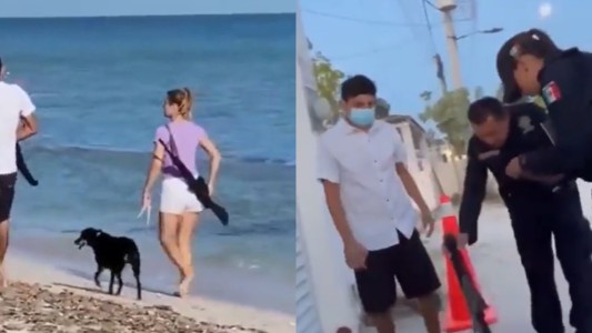 Paseó por las playas de México con un rifle en el brazo