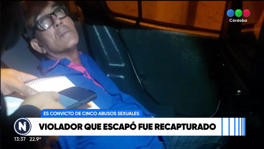 Fue recapturado el violador detenido que escapó de un hospital