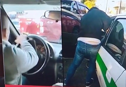 Pasajera de la pesadilla: iba en taxi y grabó cuando agredían al chofer por una disputa de tránsito