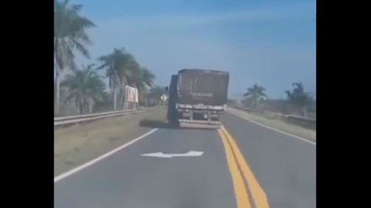 Video: un camionero se descompensó en plena ruta y casi provoca una tragedia en Corrientes