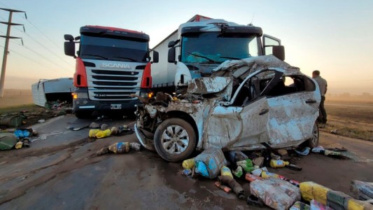 Un muerto y 17 heridos por un choque en cadena sobre la ruta 13 debido al intenso viento