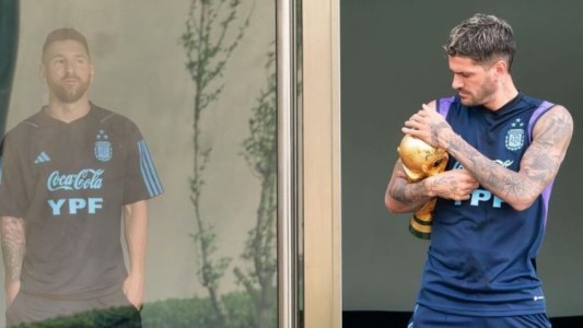 La divertida publicación de De Paul con la Copa del Mundo y Messi: "¿Se te perdió algo Lionel?"