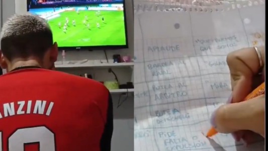Creó un "bingo de insultos" para tachar mientras su novio ve el partido de River
