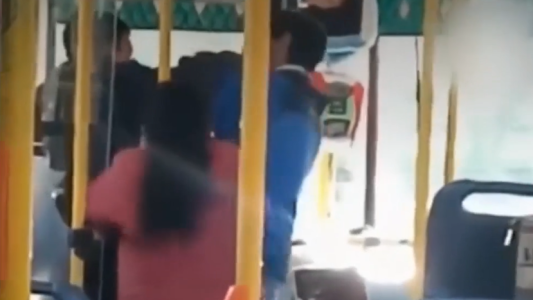 Video: no tenía para pagar el boleto de colectivo y agredió al chofer