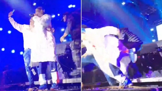 El video de la caída del escenario de L-Gante durante un show en Paraguay