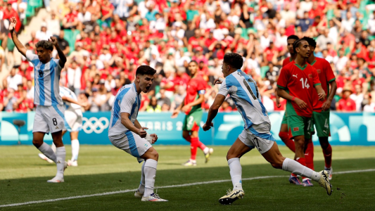 En el minuto 15 de adición, Argentina le empató a Marruecos en el debut en los Juegos Olímpicos