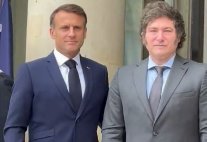 Milei se reunió con Macron en Francia