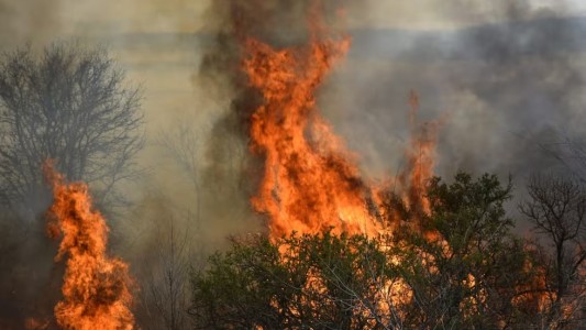 Incendio de Sierras Chicas: el fuego está a menos de un kilómetro de viviendas en La Granja