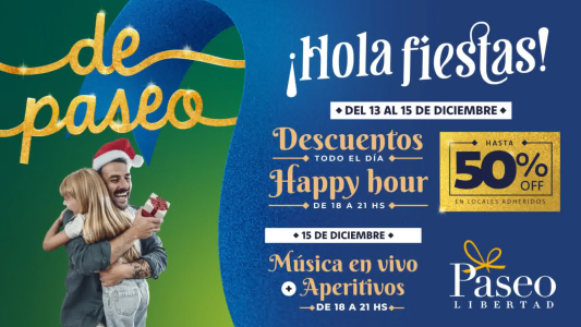 Paseo Libertad prepara descuentos especiales, sorteos y la visita de Papá Noel durante diciembre