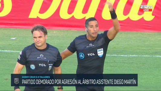 Escándalo: se suspendió el partido entre Godoy Cruz y Talleres por la agresión de un hincha al árbitro asistente
