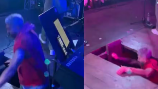 Recital en Córdoba: el escenario cedió y el cantante terminó en un hueco