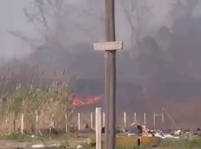 Incendio de pastizales en barrio San Jorge
