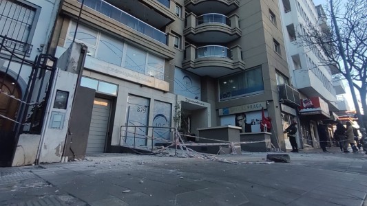 Derrumbe de mampostería en un edificio de Nueva Córdoba