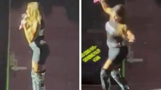 Catherine Fulop sufrió una tremenda caída en pleno show de Erreway