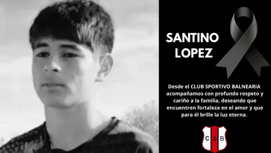 Despiden a Santino López, el adolescente que murió tras descompensarse en un partido de fútbol