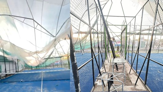 Destrozos en un complejo de pádel por el temporal del fin de semana