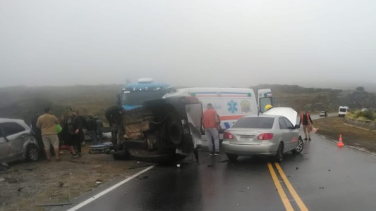 Choque múltiple en el Camino de las Altas Cumbres