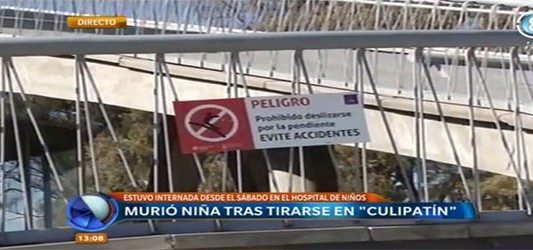 Niña muere tras arrojarse en "Culipatín"