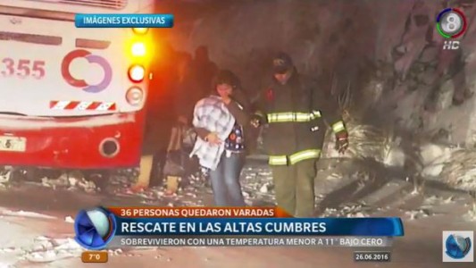 Rescataron a 36 pasajeros varados en las Altas Cumbres