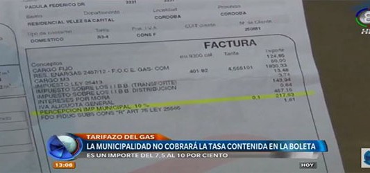 El municipio suspende el cobro del 10% en la tarifa del gas