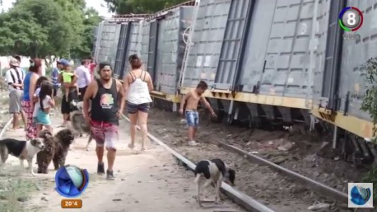Descarriló un tren que transportaba soja y destruyó dos viviendas